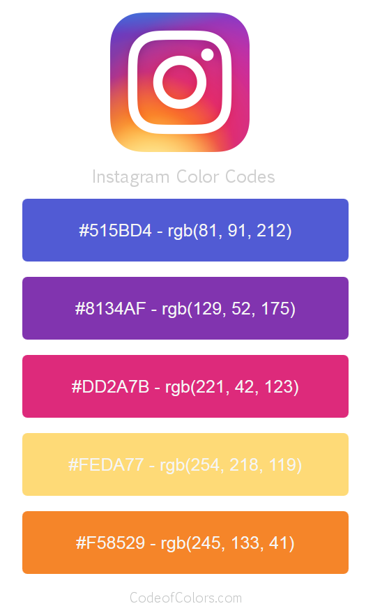 Instagram color palettes