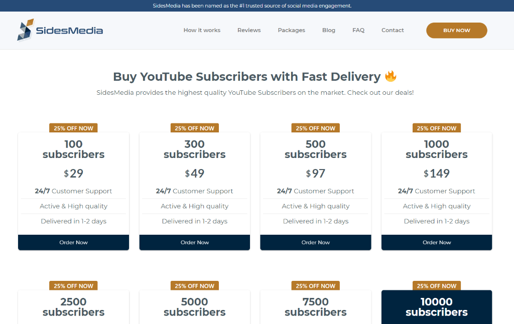 SidesMedia - Buy YouTube Subscribers