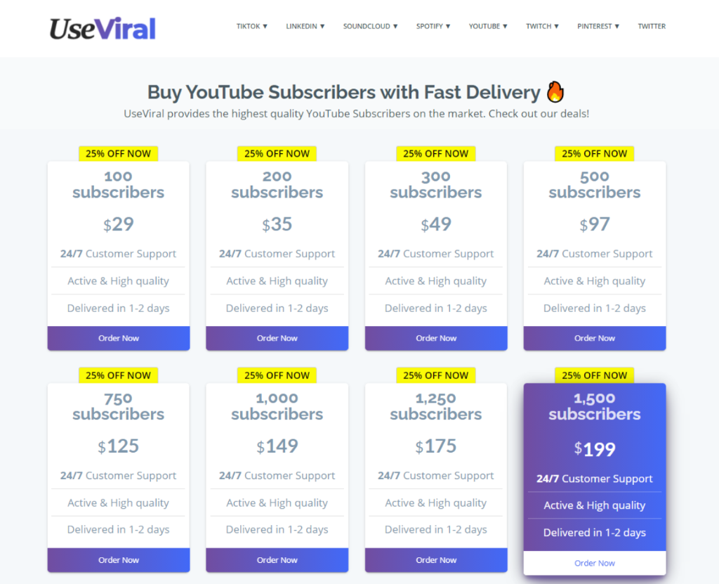 UseViral - Buy YouTube Subscribers