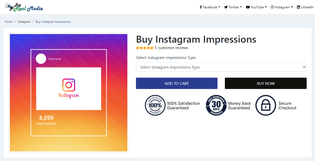BuyRealMedia Instagram Impressions