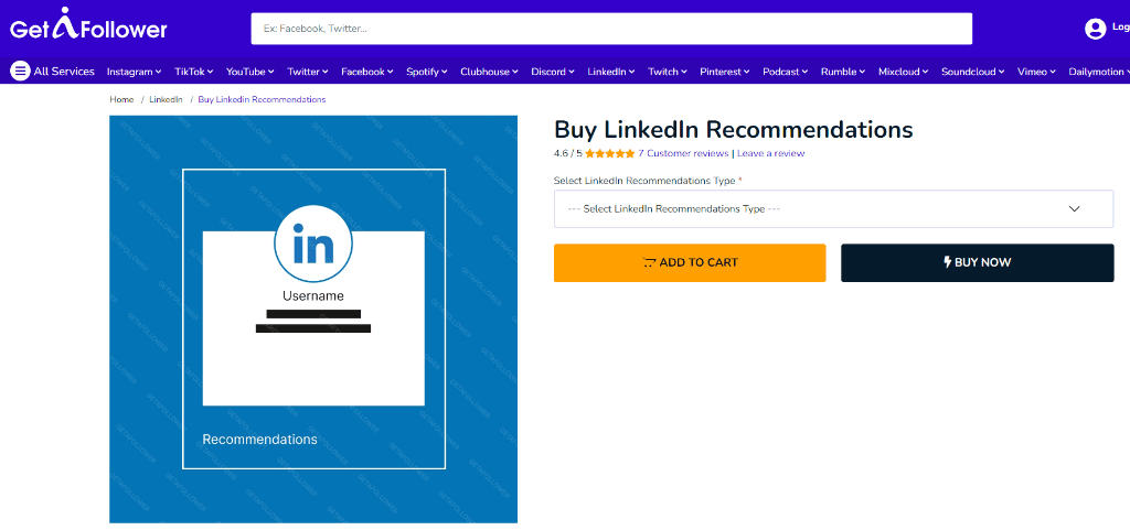 GetAFollower Buy LinkedIn Recommendations