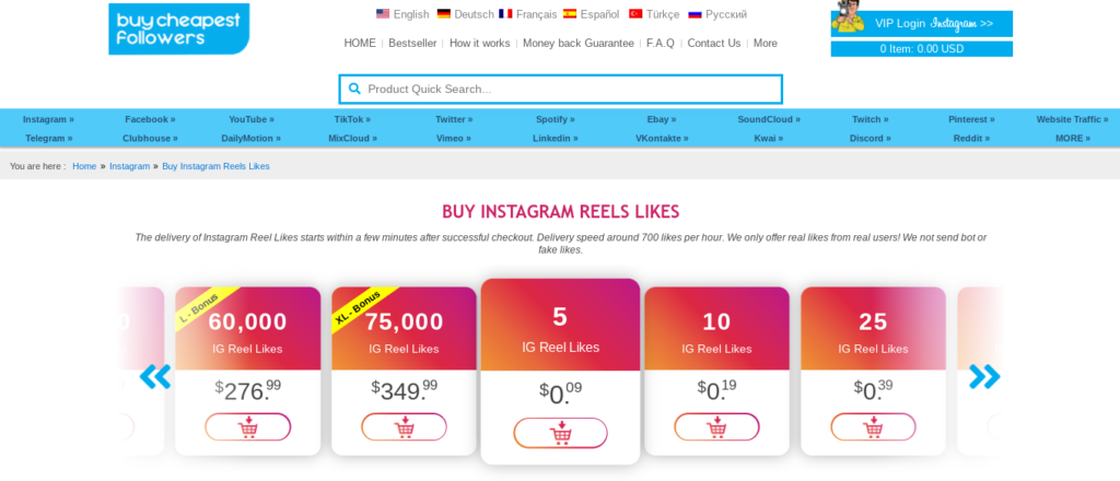 BuyCheapestFollowers  Buy Instagram Reels Likes