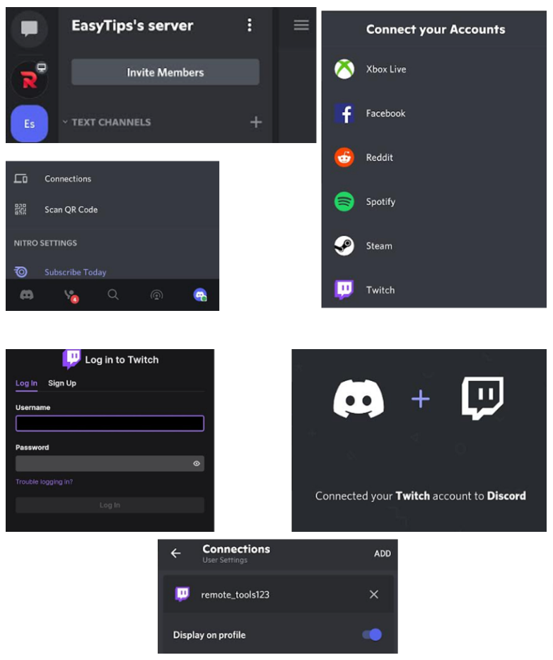 link Twitch to Discord on an Android or iOS device