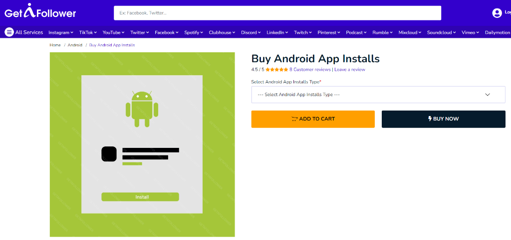 GetAFollower Buy Android App Installs