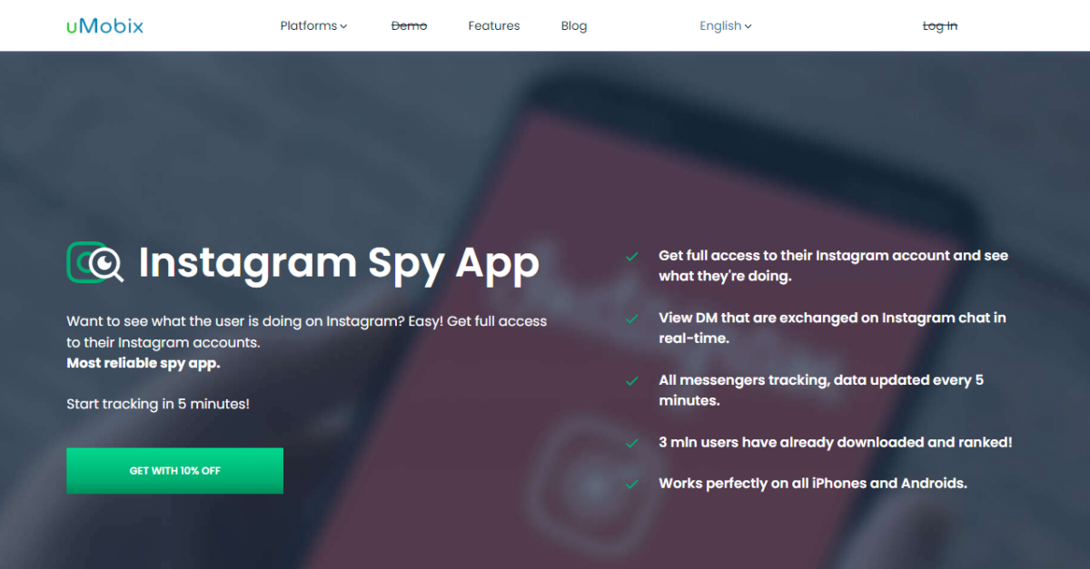 uMobix Instagram hack Spy App