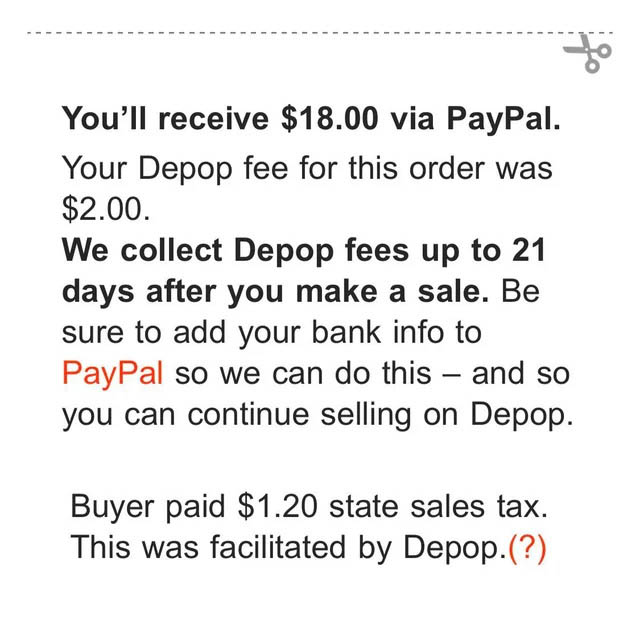 Depop Payments and PayPal Fees