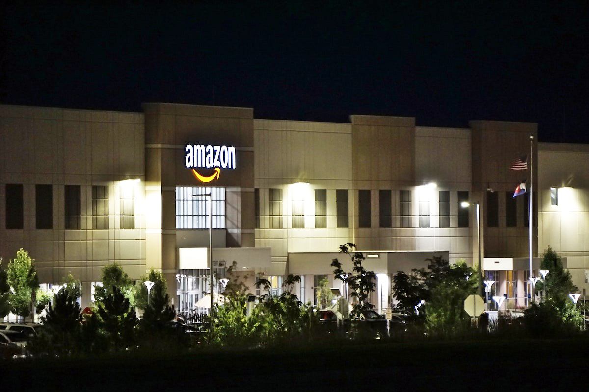 Amazon building night
