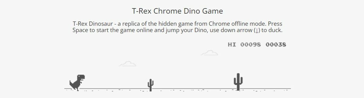 T-Rex Chrome Dino game