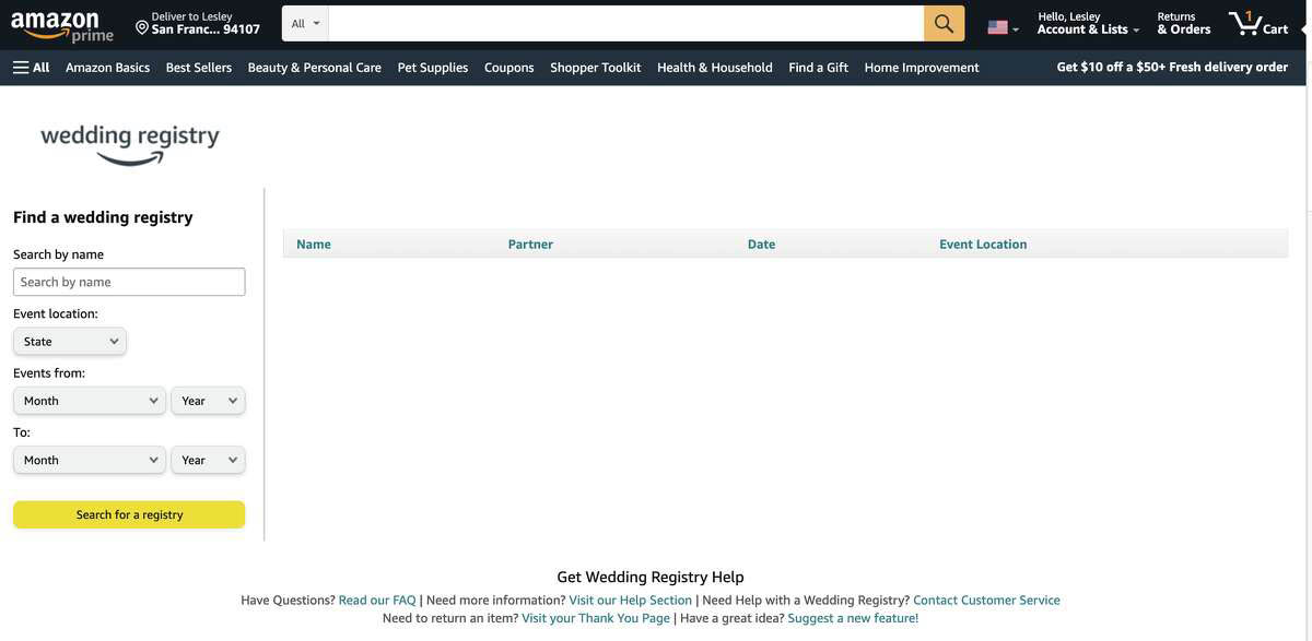 How to Find a Registry on Amazon