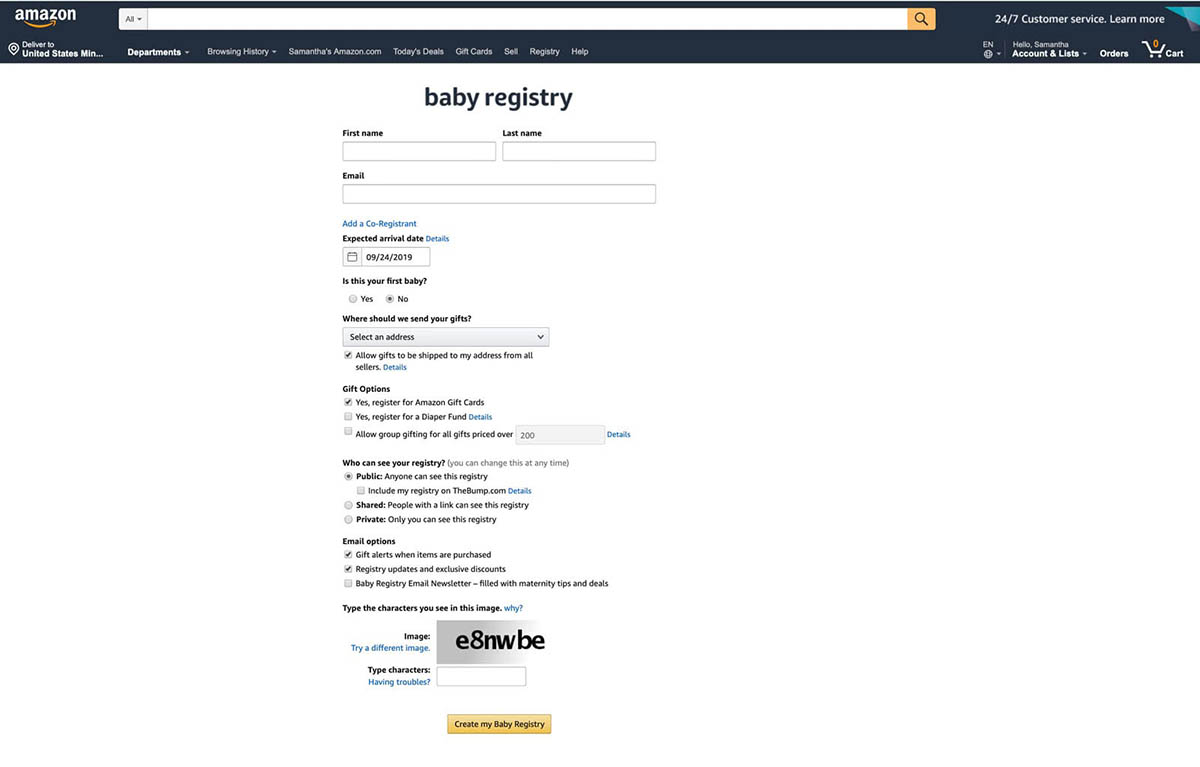 Navigate to the Registry Page