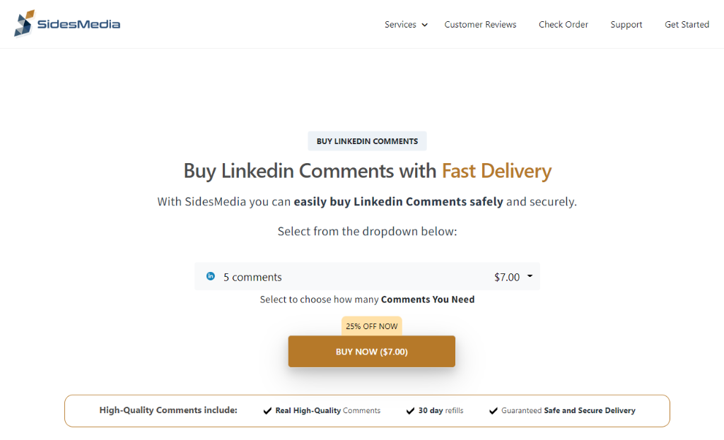 sidesmedia Buy LinkedIn Comments