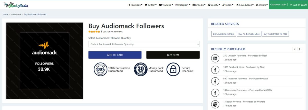 buy real media audiomack followers