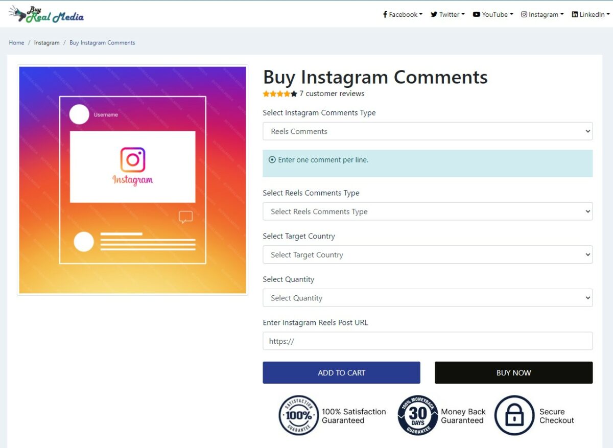 buy real media buy Instagram reels comments