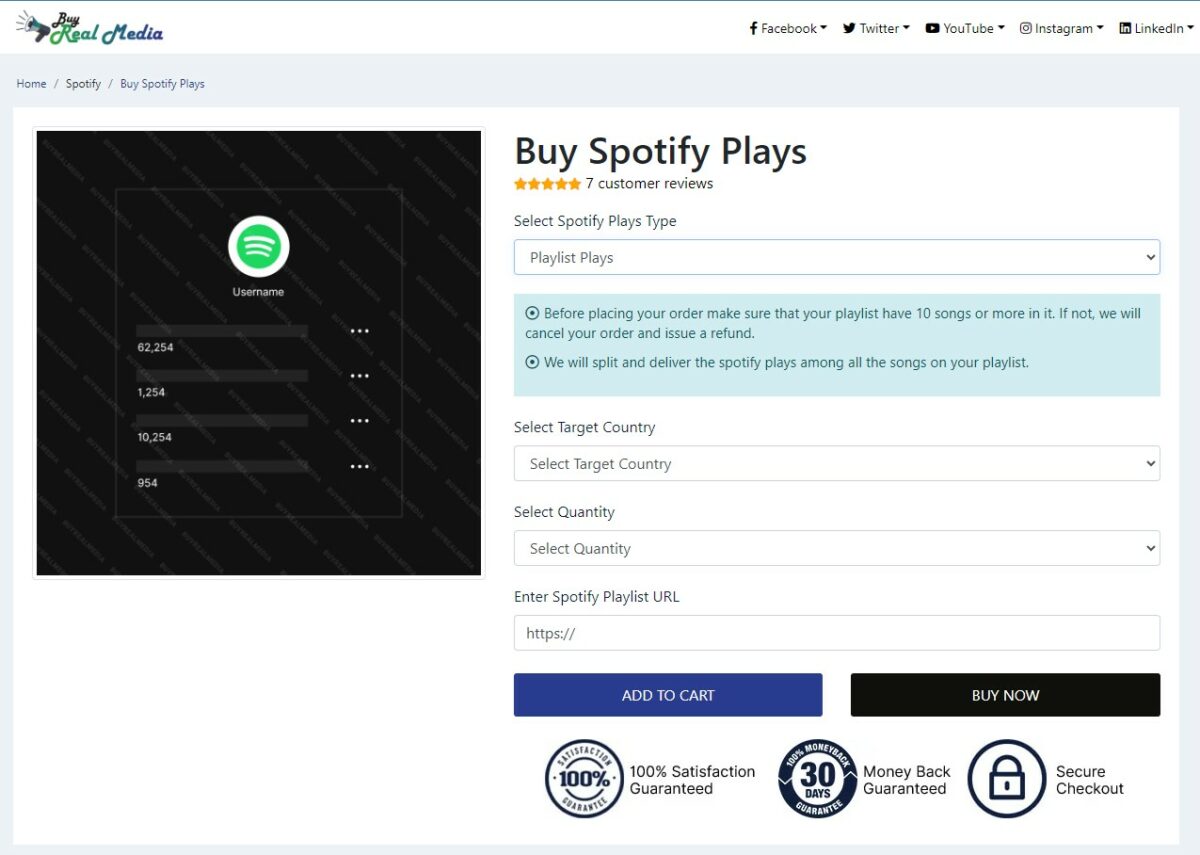 buy real media buy spotify playlist plays