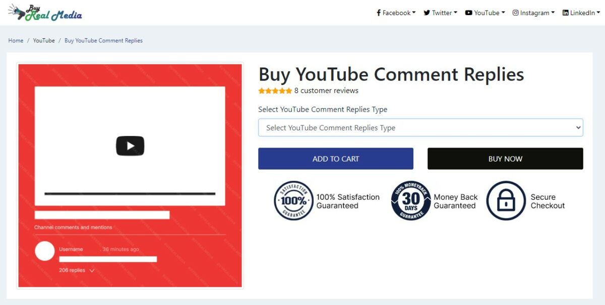 buy real media buy youtube comment replies