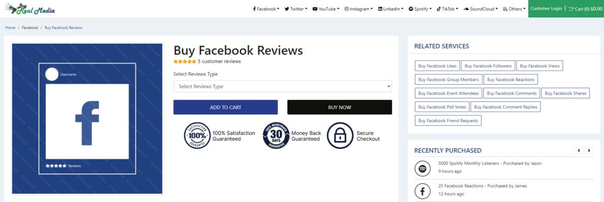 buy real media facebook reviews