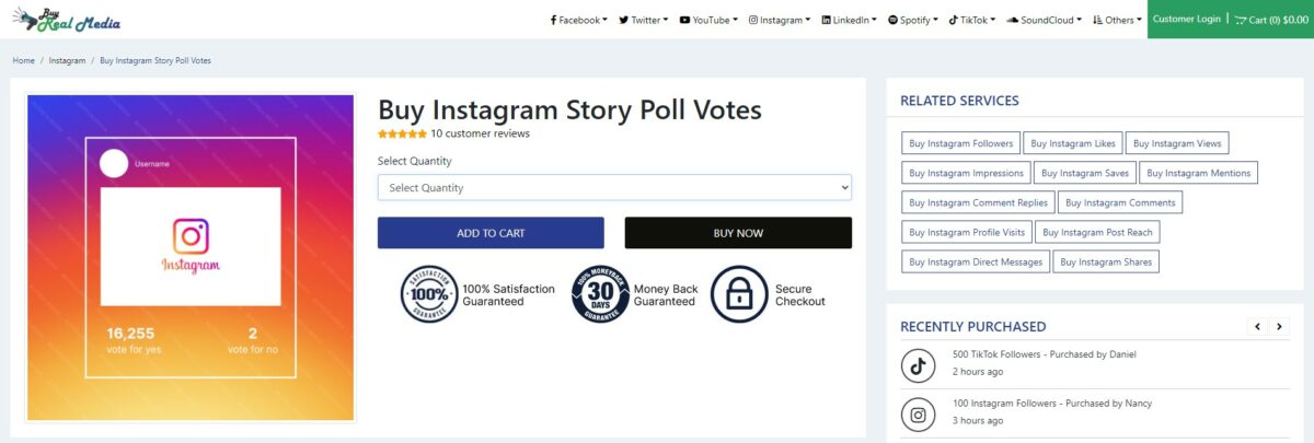 buy real media buy Instagram poll votes