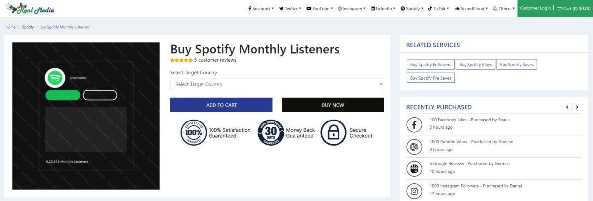 buy real media buy spotify monthly listeners