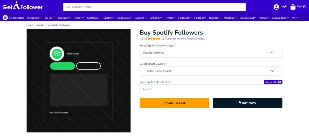 getafollower buy spotify playlist followers