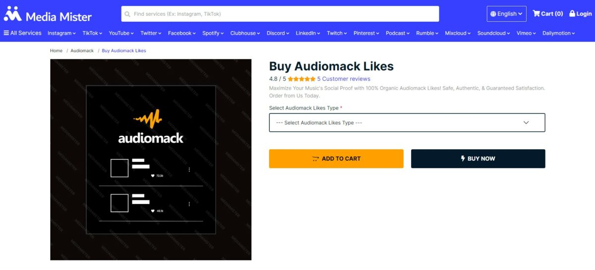 media mister buy audiomack likes