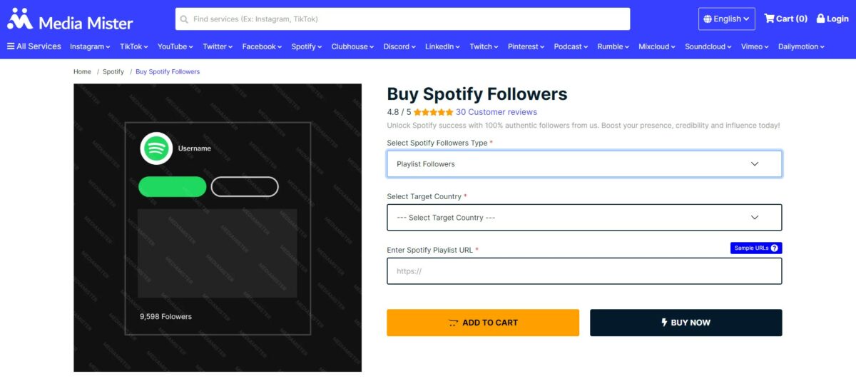 media mister buy spotify playlist followers