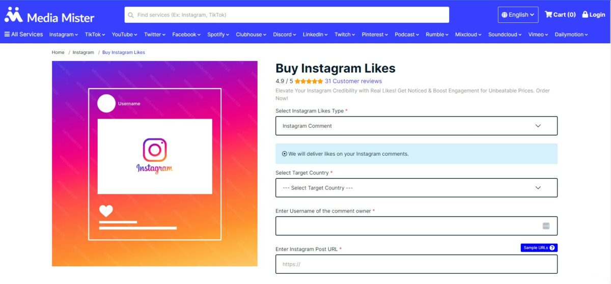 media mister - Best Sites To Buy Instagram Comment Likes 
