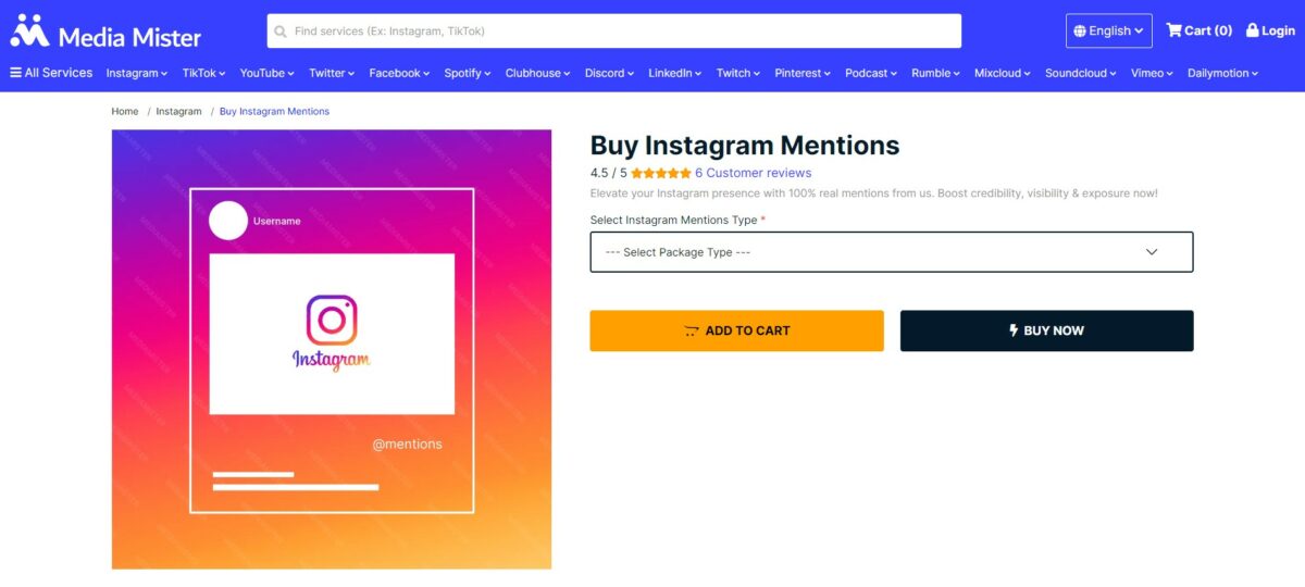 media mister buy Instagram mentions