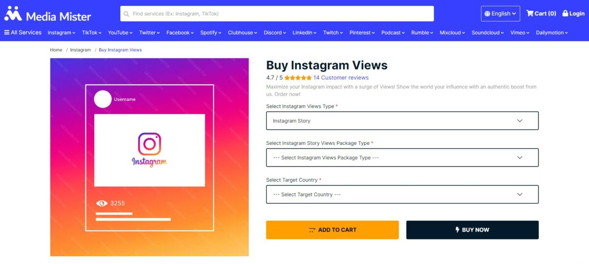 media mister buy instagram story views