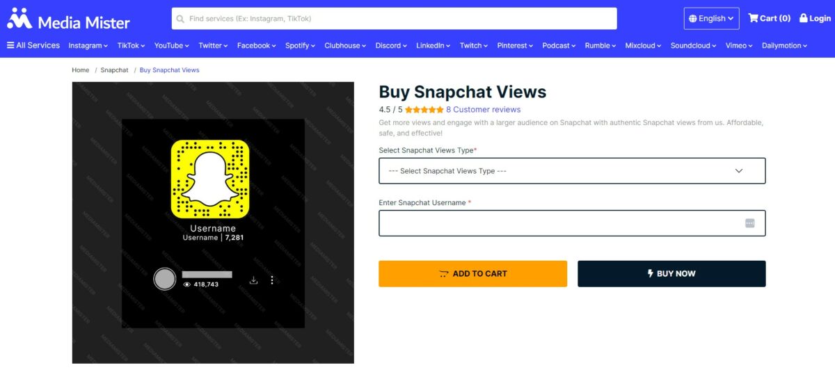 media mister buy snapchat views