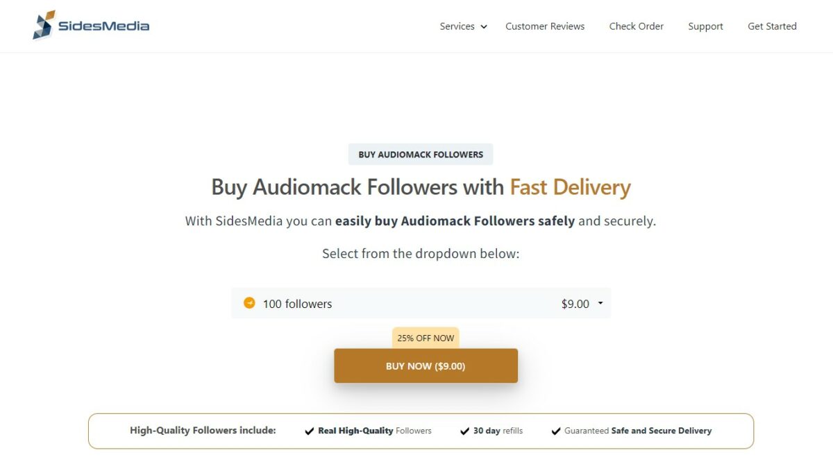 sidesmedia buy audiomack followers