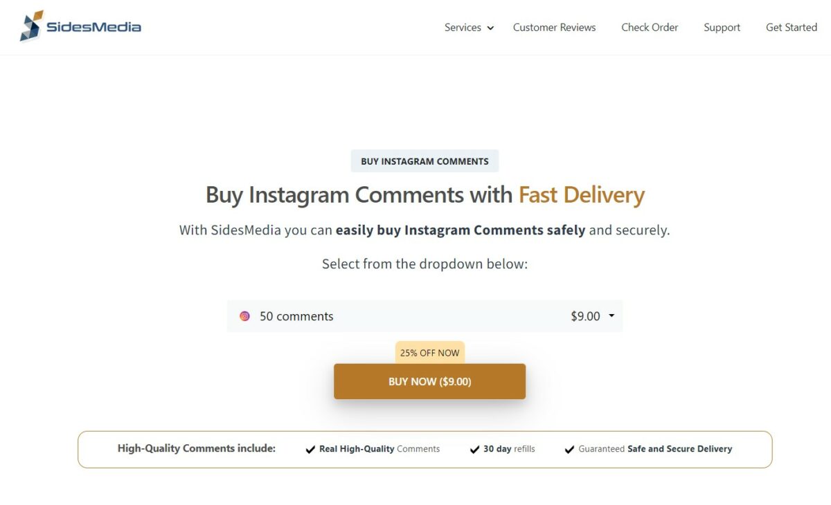 sidesmedia buy automatic Instagram comments