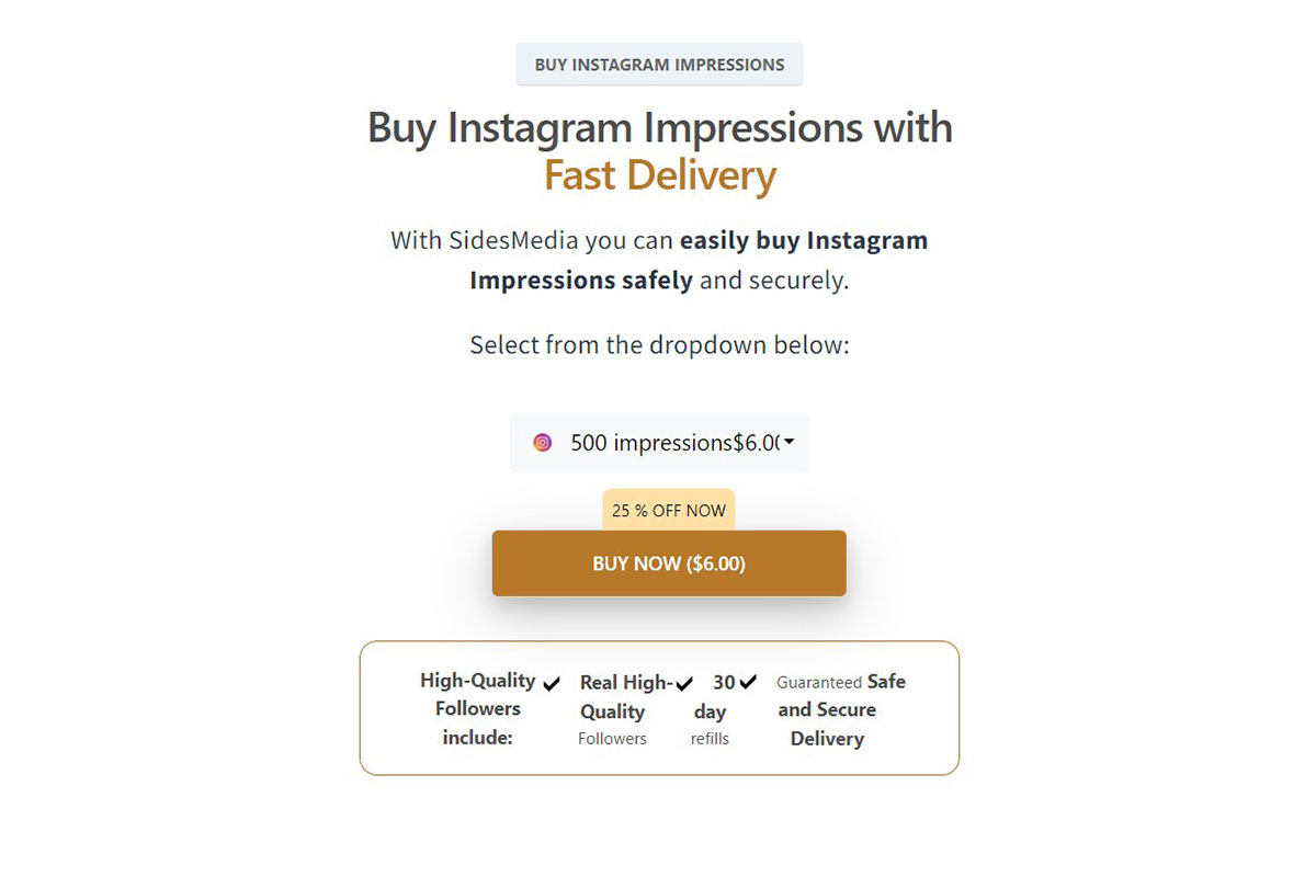 sidesmedia buy automatic instagram impressions