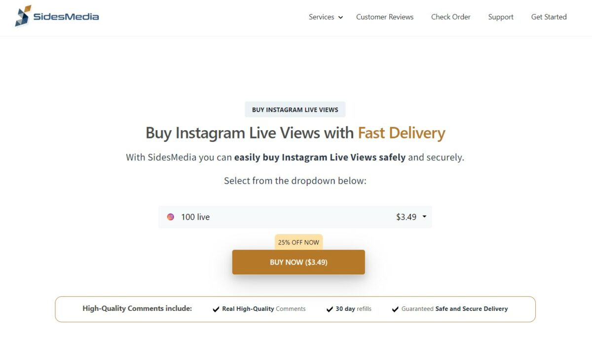 sidesmedia buy instagram live views
