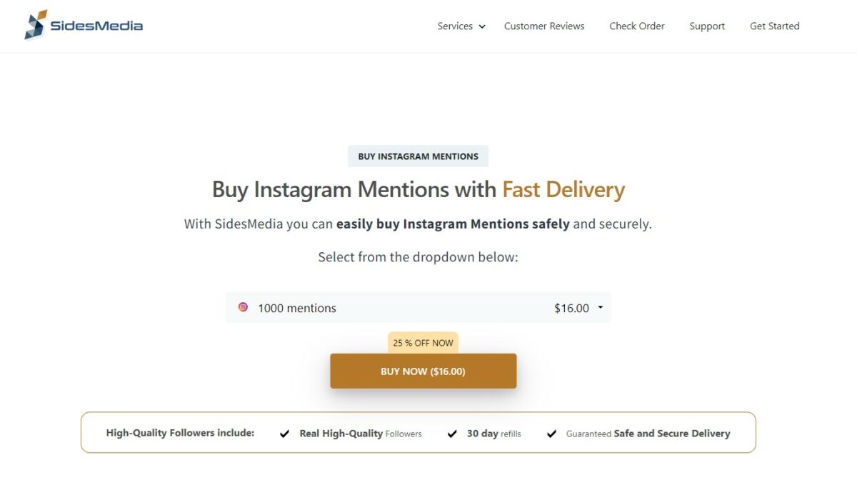 sidesmedia buy instagram mentions