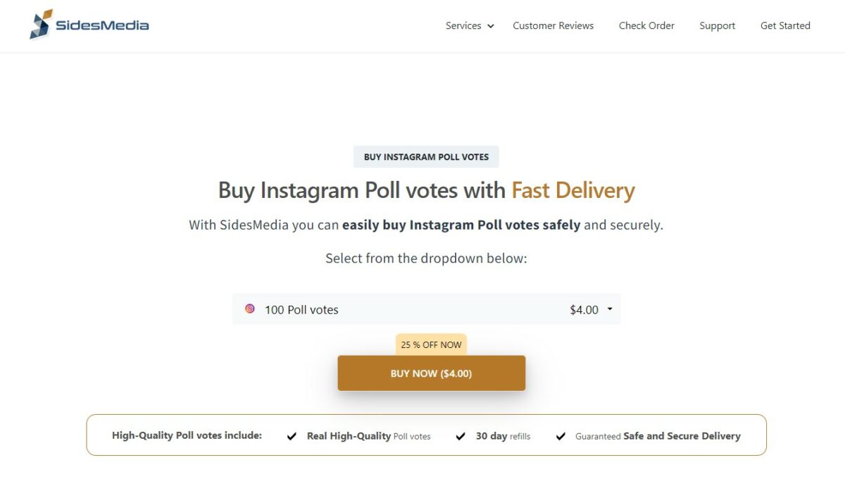 sidesmedia buy Instagram poll votes