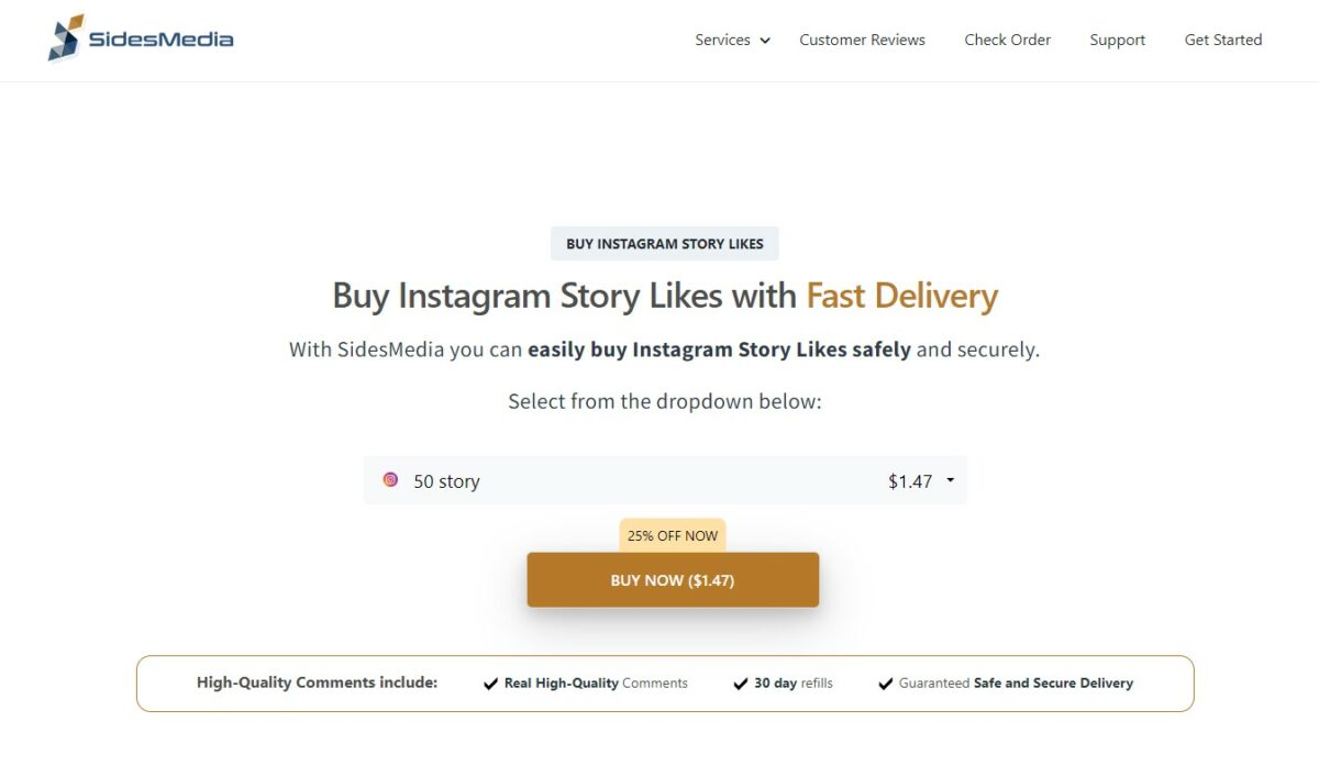 sidesmedia buy instagram story likes