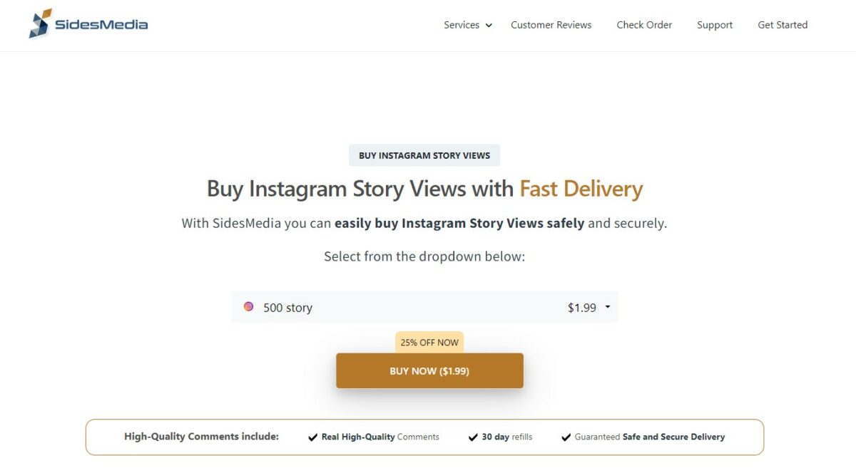 sidesmedia buy instagram story views