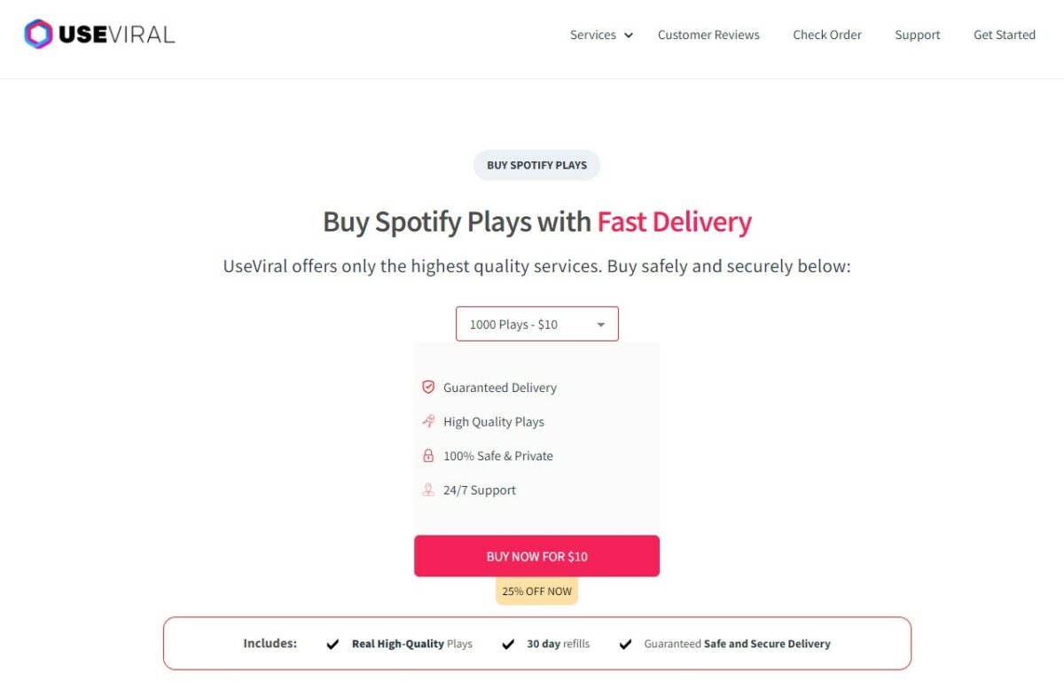 useviral buy spotify album plays