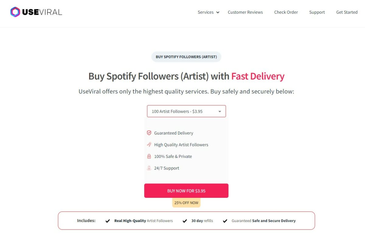 useviral - Best Sites to Buy Spotify Artist Followers 