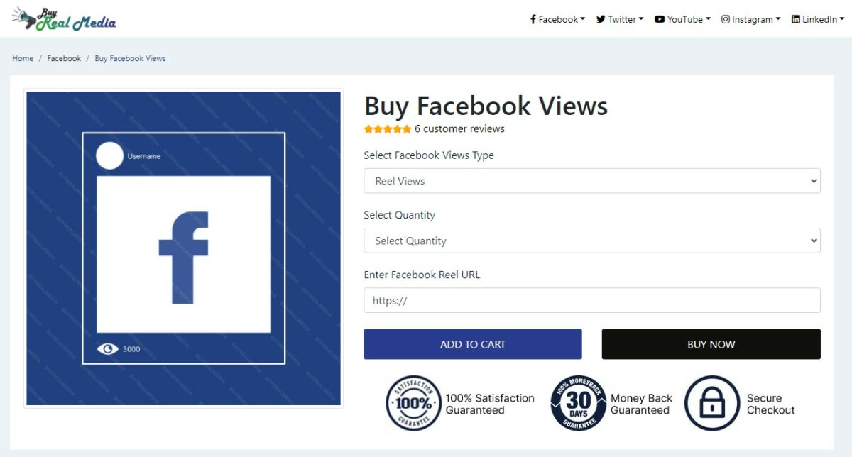 buy real media buy facebook reels views