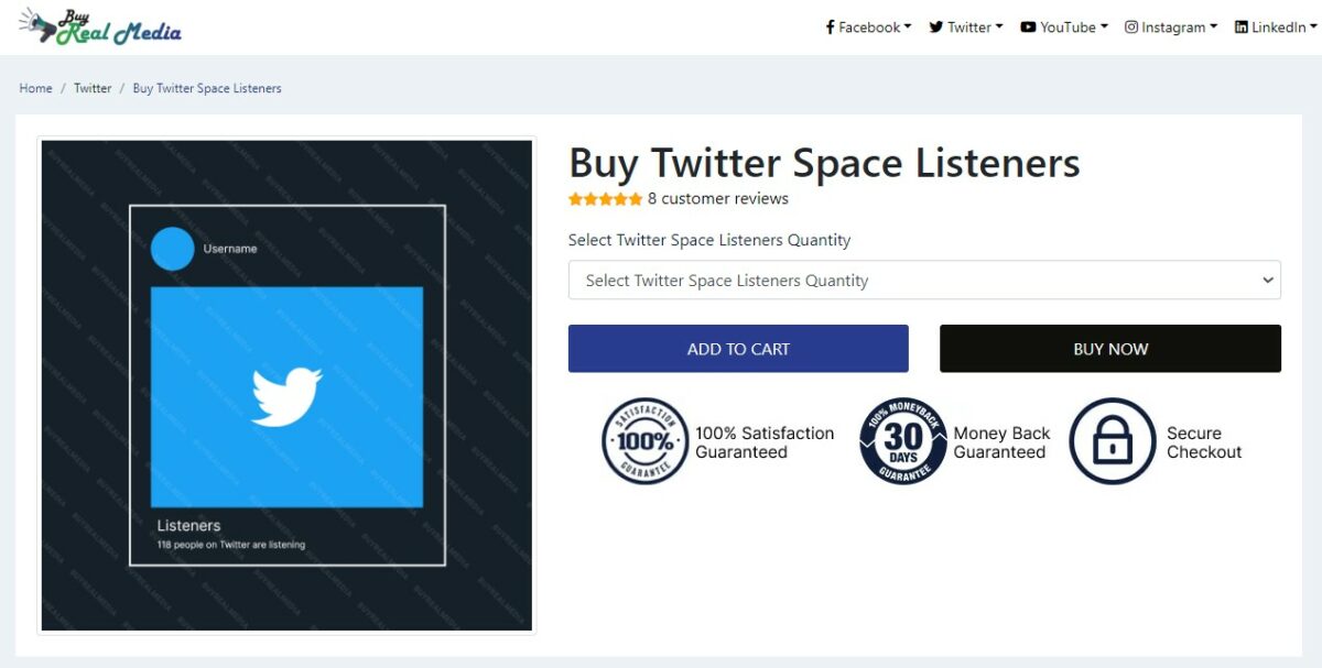 buy real media buy twitter spaces listeners