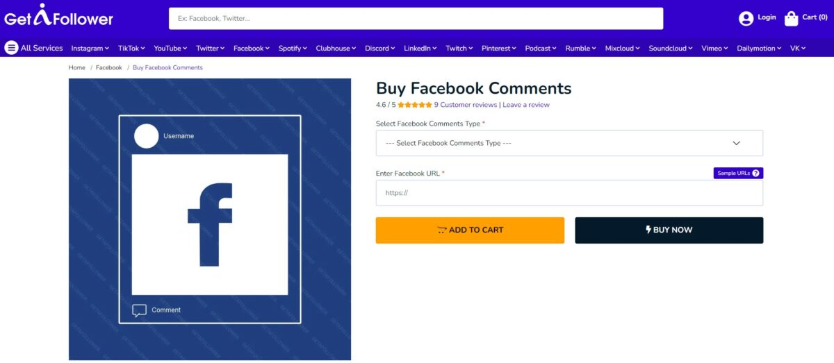getafollower buy facebook comments