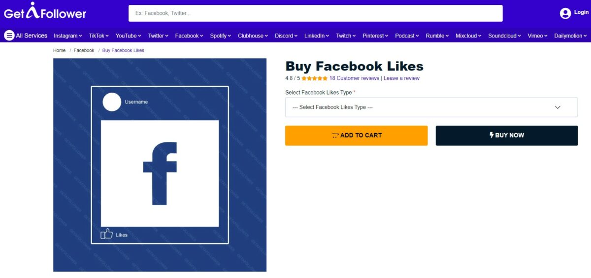 getafollower buy facebook likes cheap