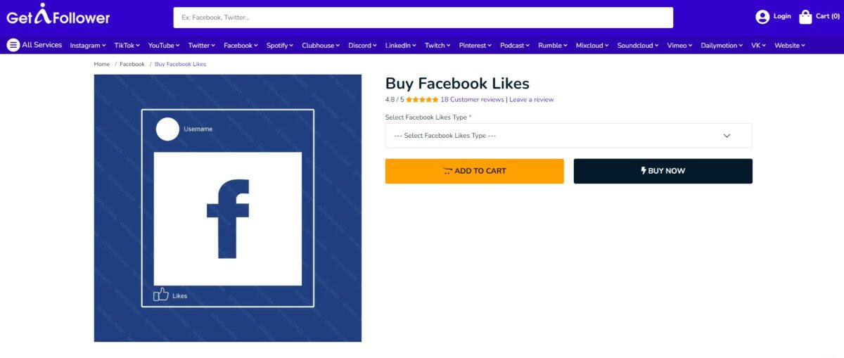 getafollower buy facebook post likes
