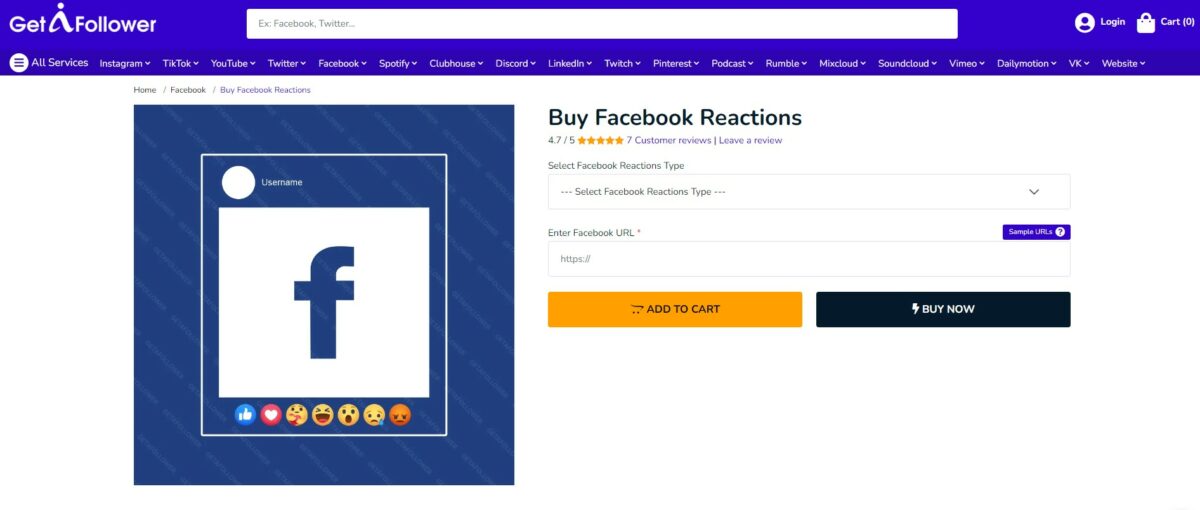getafollower buy facebook reactions