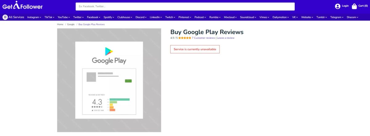 getafollower buy google play reviews