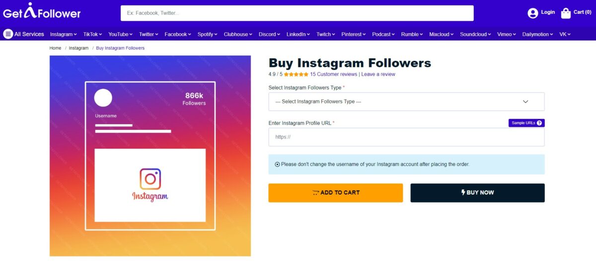 getafollower buy instagram followers apple pay