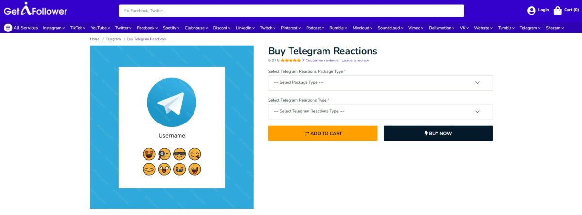 getafollower buy telegram reactions and likes