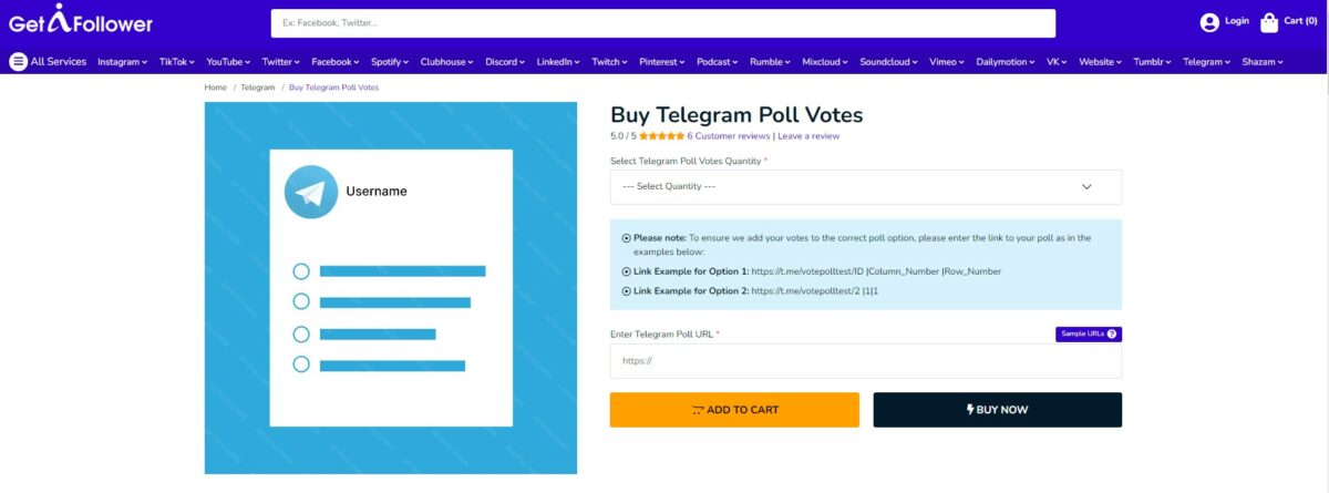getafollower buy telegram votes for polls