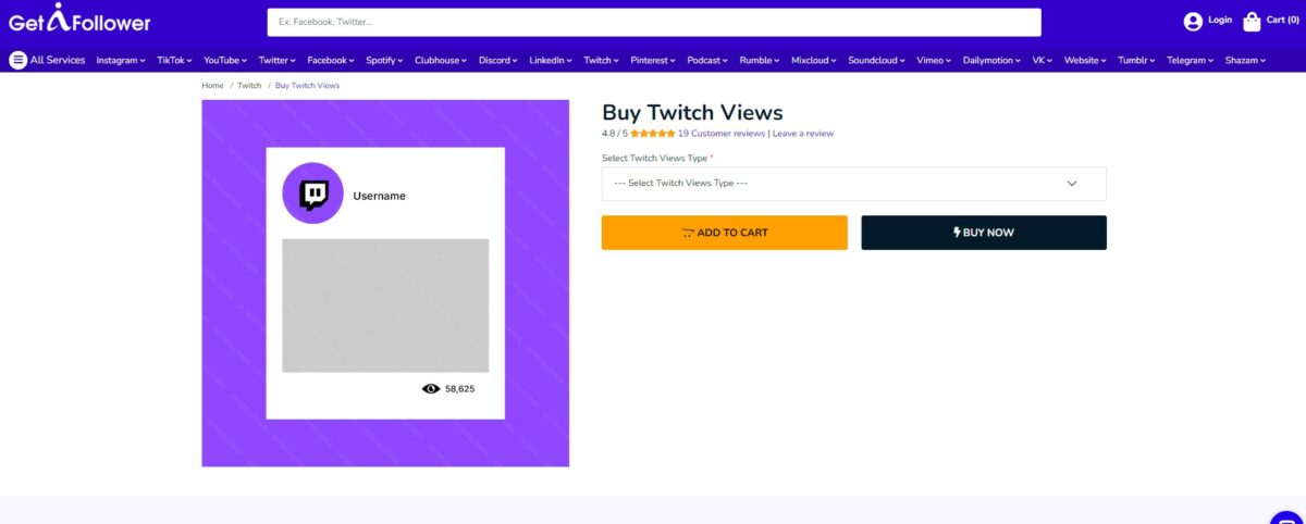 getafollower buy twitch views for channels and videos